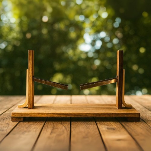 supporto artigianale di legno e acciaio porta favo della Bottega Montecchia a Teramo in Abruzzo